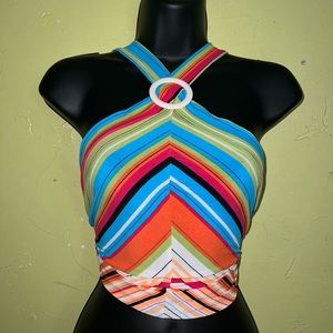 Y2K Groovy multi-colored hater top